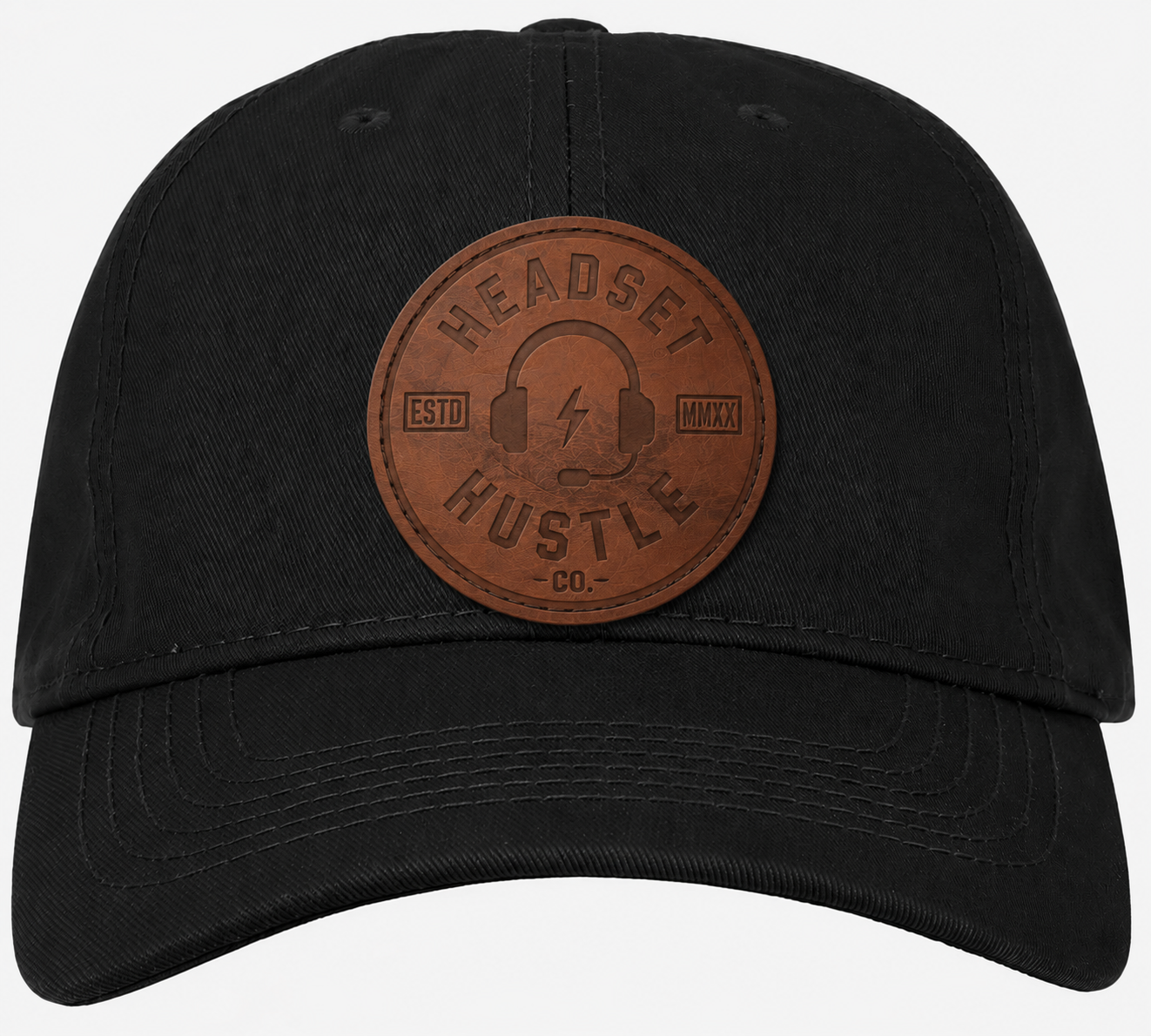 Headset Hustle Round Leather Patch Hat