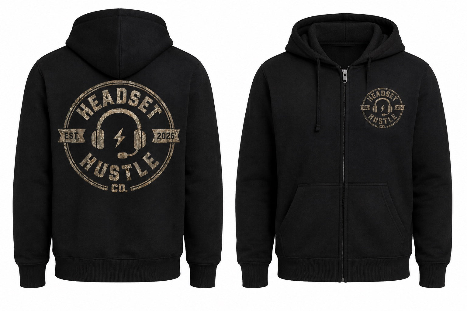 Pre-Order Camo/Leopard Logo Zip Up Sweater