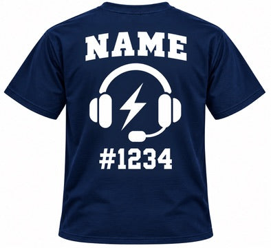 Personalized dispatcher tee navy back
